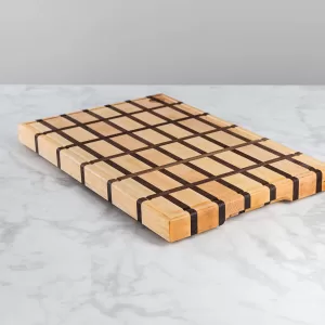Planche à Découper en Érable et Noyer (Grain de Côté)